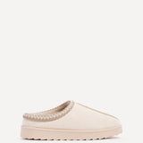 Tammy Beige Faux Suede Slippers
