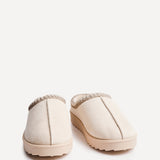 Tammy Beige Faux Suede Slippers