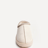 Tammy Beige Faux Suede Slippers