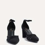 Tasha Black Scuba Mesh Court Heels