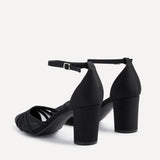 Tasha Black Scuba Mesh Court Heels