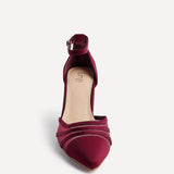Tasha Burgundy Scuba Mesh Court Heels