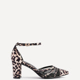 Tasha Leopard Scuba Mesh Court Heels