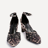 Tasha Leopard Scuba Mesh Court Heels