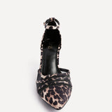 Tasha Leopard Scuba Mesh Court Heels