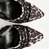 Tasha Leopard Scuba Mesh Court Heels