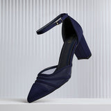 Tasha Navy Scuba Mesh Court Heels