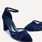 Tasha Navy Scuba Mesh Court Heels
