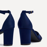 Tasha Navy Scuba Mesh Court Heels
