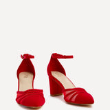 Tasha red Scuba Mesh Court Heels