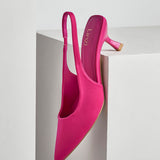Tavia Fuchsia Scuba Slingback Court Heels