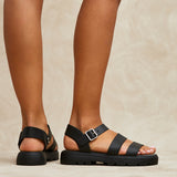 Tayla Wide Fit Black Gladiator Sandals
