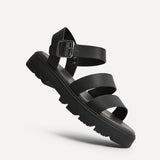 Tayla Wide Fit Black Gladiator Sandals