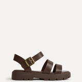 Tayla Wide Fit Brown Gladiator Sandals