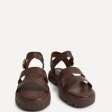Tayla Wide Fit Brown Gladiator Sandals