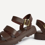 Tayla Wide Fit Brown Gladiator Sandals