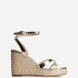Tequila Gold Crossover Espadrille Wedges