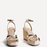 Tequila Gold Crossover Espadrille Wedges