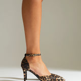 Thea Leopard Print Stiletto Court Heels