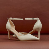 Thea Nude Faux Leather Stiletto Court Heels