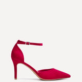 Thea Red Faux Leather Stiletto Court Heels