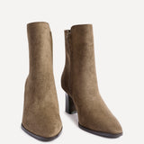 Thorn Brown Block Heeled Ankle Boots