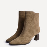 Thorn Brown Block Heeled Ankle Boots