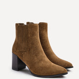 Thrive Tan Block Heeled Boots