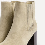 Thrive Taupe Block Heeled Boots