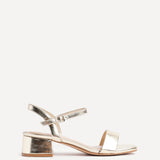 Tillie Gold Faux Leather Low Heels