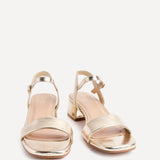 Tillie Gold Faux Leather Low Heels