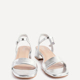 Tillie Silver Faux Leather Low Heels