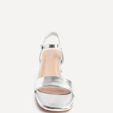 Tillie Silver Faux Leather Low Heels