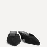 Tolerate Black Wedge Mule Heels