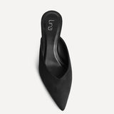Tolerate Black Wedge Mule Heels