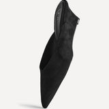 Tolerate Black Wedge Mule Heels