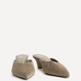 Tolerate Taupe Wedge Mule Heels