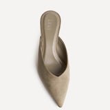 Tolerate Taupe Wedge Mule Heels