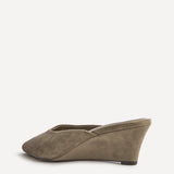Tolerate Taupe Wedge Mule Heels