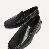 Tommaso Mens Black Faux Leather Loafers