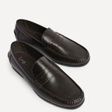 Tommaso Mens Brown Faux Leather Loafers