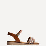 Topaz Wide Fit Tan Flat Sandals