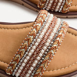 Topaz Wide Fit Tan Flat Sandals