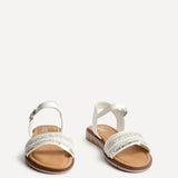 Topaz Wide Fit White Flat Sandals