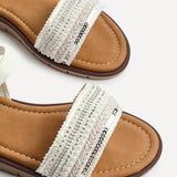 Topaz Wide Fit White Flat Sandals