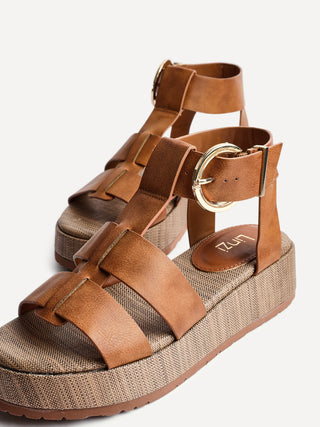 Tori Tan Gladiator Flatform Sandals
