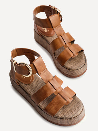 Tori Tan Gladiator Flatform Sandals