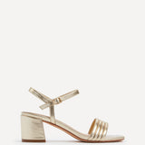 Toronto Gold Faux Leather Heeled Sandals