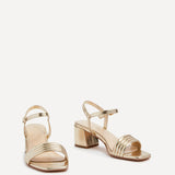 Toronto Gold Faux Leather Heeled Sandals