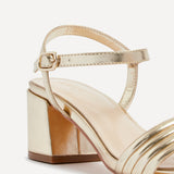 Toronto Gold Faux Leather Heeled Sandals